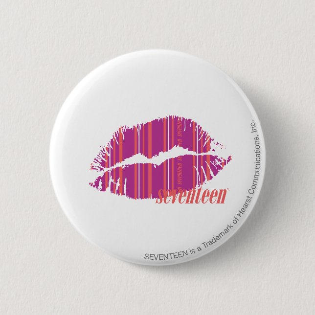Badge Rond 5 Cm Rayures minces pourpres (Devant)