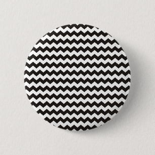 Badge Rond 5 Cm Rayures noires et blanches aztèques de zigzag de
