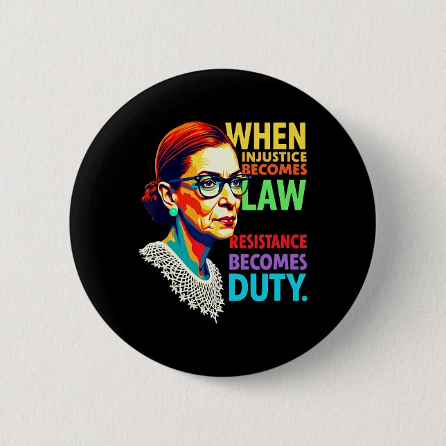 Badge Rond 5 Cm Rbg Quand L'Injustice Devient La Résistance À La L (Devant)