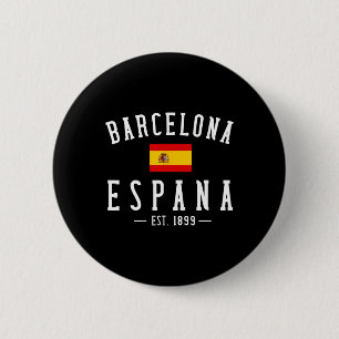 Badge Rond 5 Cm Rcelona Espagne Espagne Drapeau Carte Souvenir de