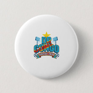 Badge Rond 5 Cm RDC Soccer 2026 Football Gras Pays Typographie