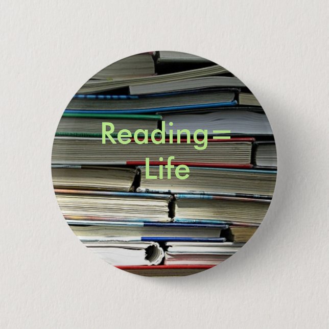 Badge Rond 5 Cm Reading=Life (Devant)