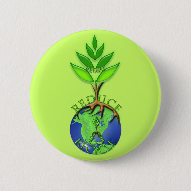 Badge Rond 5 Cm Reaf Reduce Recycle (Devant)
