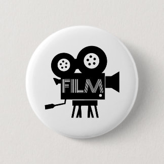 Badge Rond 5 Cm Réalisateur de film Bouton Blanc