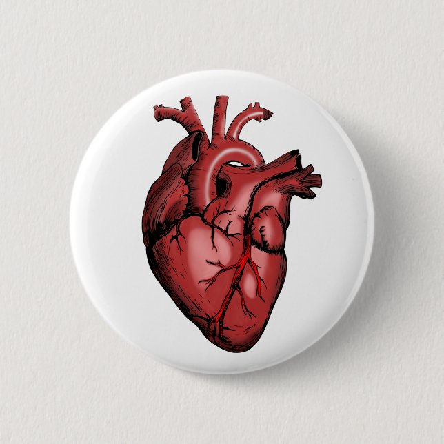 Badge Rond 5 Cm Realistic Anatomical Heart Image (Devant)
