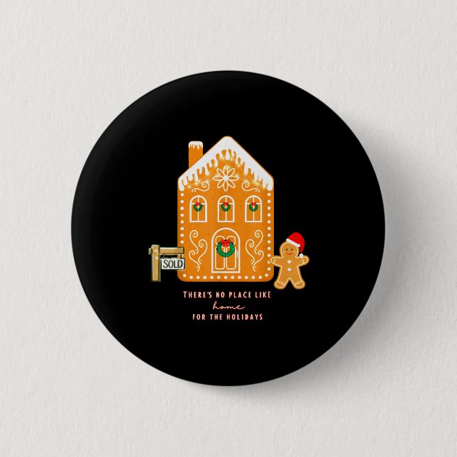 Badge Rond 5 Cm Realtor Christmas Funny Realtor Holiday Gingerbrea (Devant)