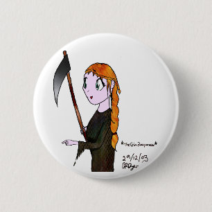 Badge Rond 5 Cm Reaperess sinistre