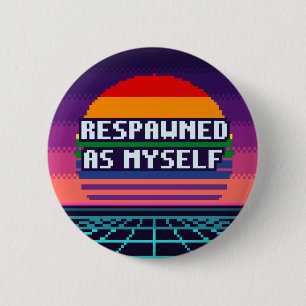 Badge Rond 5 Cm Réapparu En Moi-même Fierté Pixel Bouton