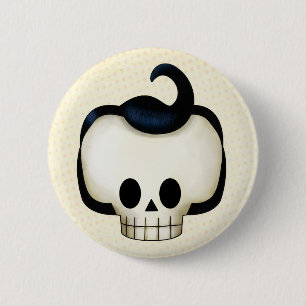 Badge Rond 5 Cm Rebel Skull