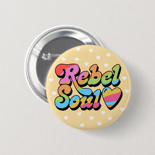 Badge Rond 5 Cm Rebel Soul Girl Power