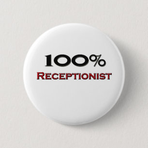 Badge Rond 5 Cm Réceptionniste de 100 pour cent