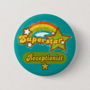 Badge Rond 5 Cm Réceptionniste de superstar