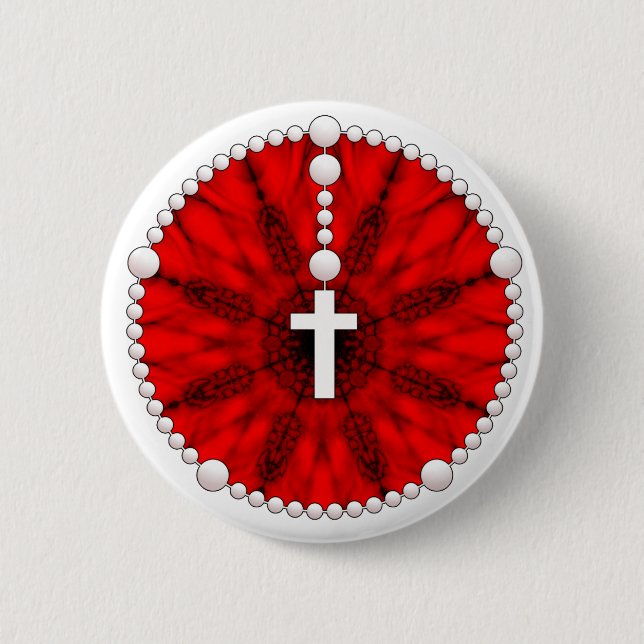 Badge Rond 5 Cm Receveur rouge de rêve de chapelet (Devant)
