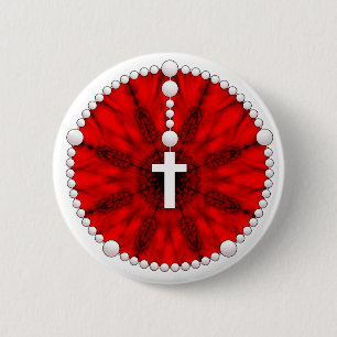 Badge Rond 5 Cm Receveur rouge de rêve de chapelet