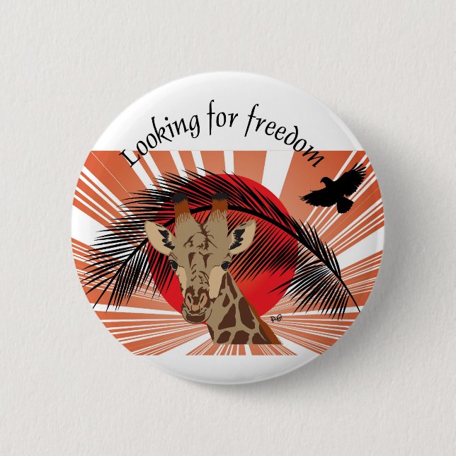 Badge Rond 5 Cm Recherche de boutons de liberté (Devant)