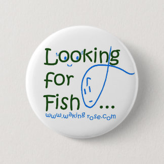 Badge Rond 5 Cm Recherche du Pin de bouton de poissons