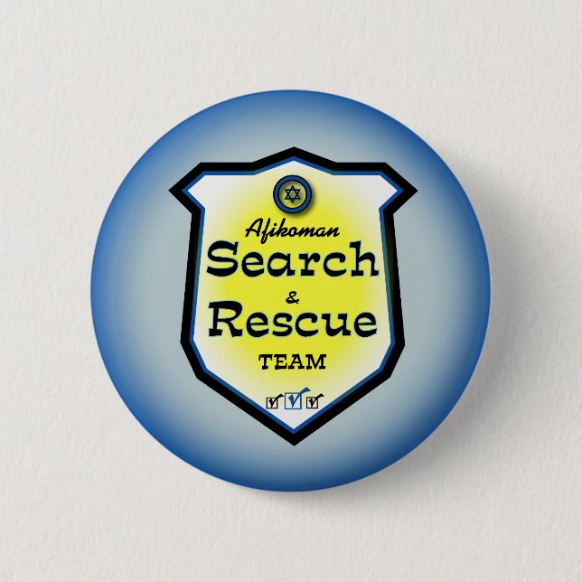 Badge Rond 5 Cm Recherche et équipe de secours d'Afikoman (Devant)