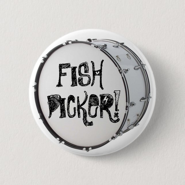 BADGE ROND 5 CM RÉCOLTEUSE DE POISSONS ! (Devant)