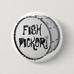 BADGE ROND 5 CM RÉCOLTEUSE DE POISSONS !