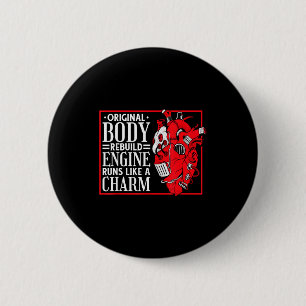 Badge Rond 5 Cm Reconstruction du moteur d'origine, chirurgie à cœ
