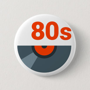 Badge Rond 5 Cm Record musical des années 80 Rock