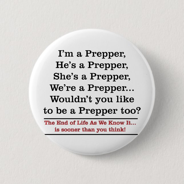 Badge Rond 5 Cm Recrutez un Prepper (Devant)