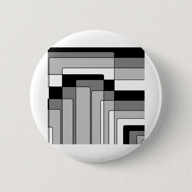 Badge Rond 5 Cm Rectangles Abstraites en noir et blanc (Devant)