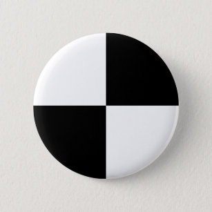 Badge Rond 5 Cm Rectangles noirs et blancs