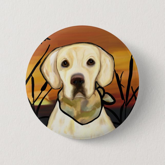 BADGE ROND 5 CM RÉCUPÉRATION DU LABRADOR JAUNE (Devant)