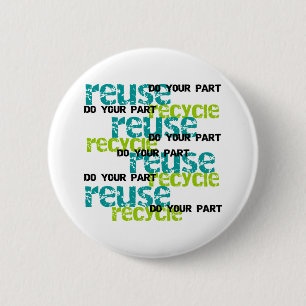 Badge Rond 5 Cm Recycle font votre partie