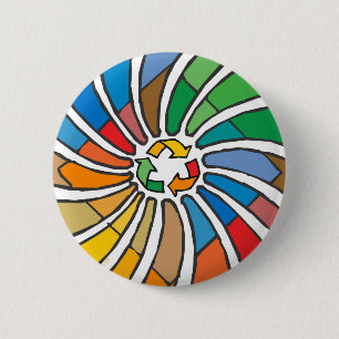 Badge Rond 5 Cm Recycler l'art des signes