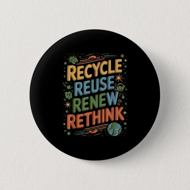 Badge Rond 5 Cm Recycler Réutiliser Renouveler Repenser le devis d (Devant)