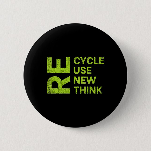 Badge Rond 5 Cm Recycler Réutiliser Repenser Repenser Repenser Cyc (Devant)