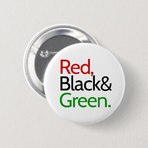 Badge Rond 5 Cm Red, Black and Green-African American