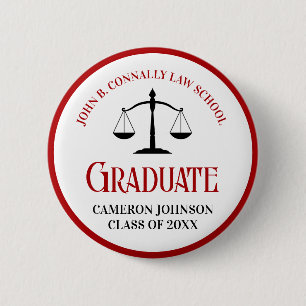 Badge Rond 5 Cm Red Black Law School Keepsaké