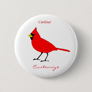 Badge Rond 5 Cm Red Cardinal Bird Thunder_Cove
