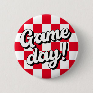 Badge Rond 5 Cm Red Checker Jeu Jour Université Sororité