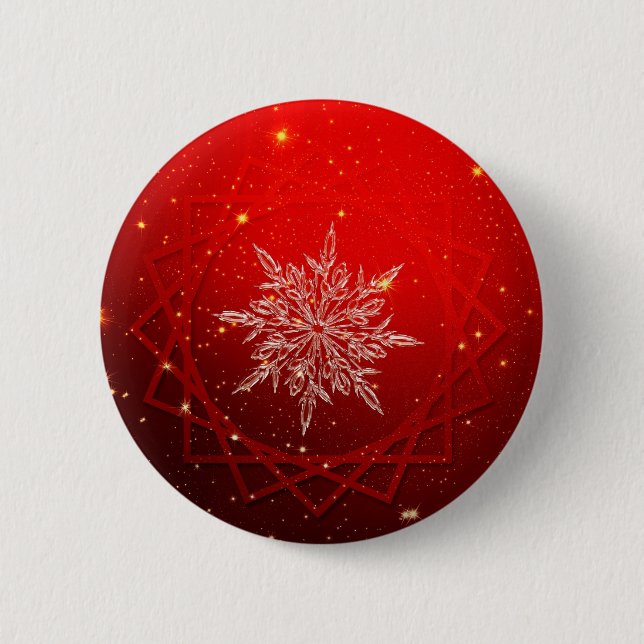 Badge Rond 5 Cm Red christmas white snow (Devant)