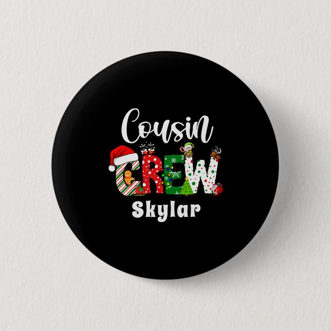 Badge Rond 5 Cm Red Cousin Crew Christmas Retro  (Devant)