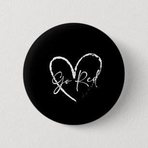 Badge Rond 5 Cm Red For Women American Heart Disease Month Laurene