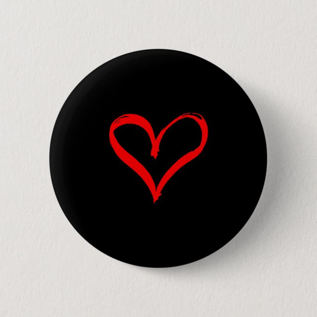 Badge Rond 5 Cm Red Heart Funny Cute Design For Men Women Husband  (Devant)