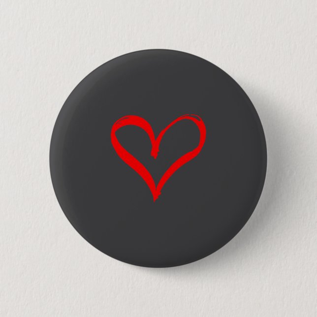 Badge Rond 5 Cm Red Heart Funny Cute Design For Men Women Husband  (Devant)