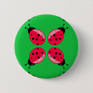 Badge Rond 5 Cm Red Ladybugs