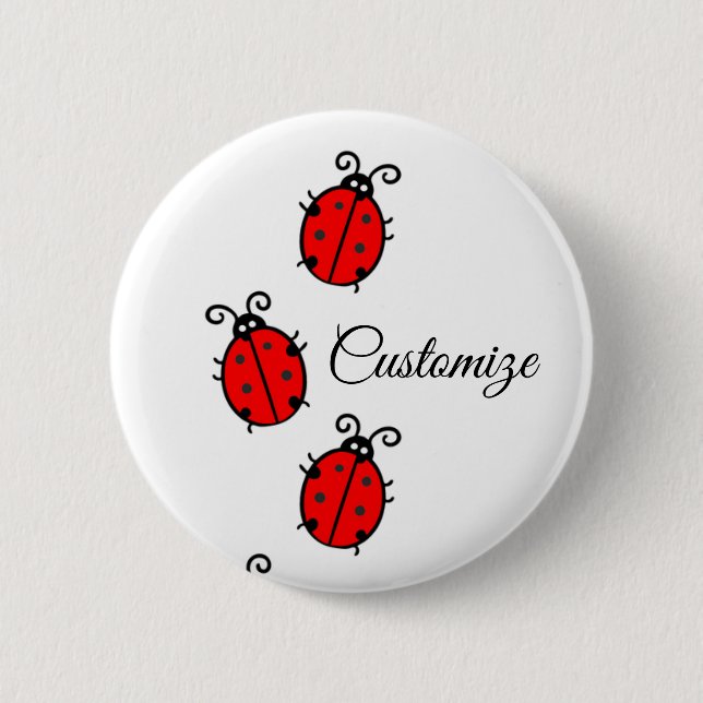 Badge Rond 5 Cm Red Ladybugs Crawling Thunder_Cove (Devant)