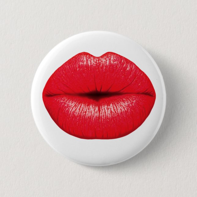 Badge Rond 5 Cm Red Lipstick - Marilyn Monroe Style (Devant)