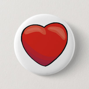 Badge Rond 5 Cm Red Valentine Heart