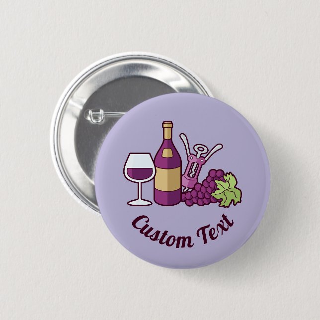 Badge Rond 5 Cm Red Wine Button (Devant & derrière)