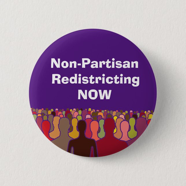 Badge Rond 5 Cm Redécoupage non partisan maintenant (Devant)