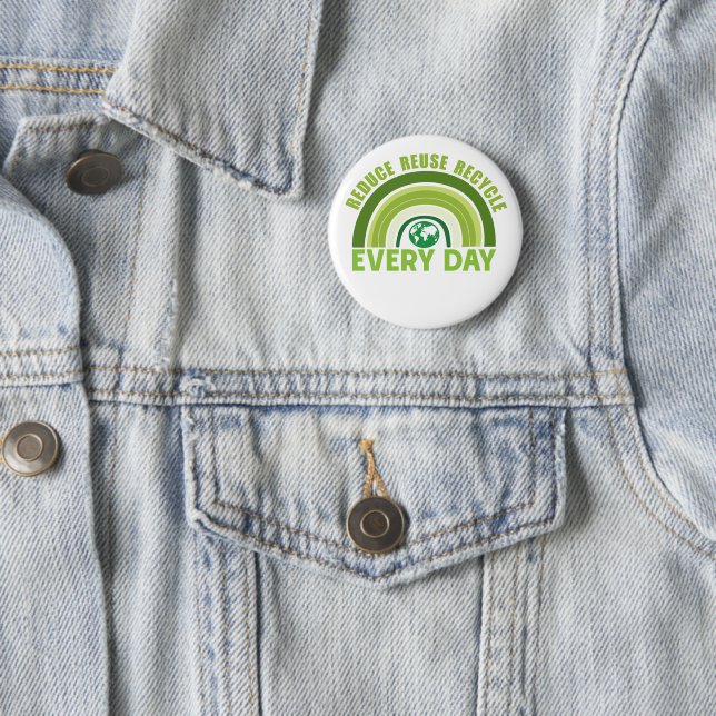 Badge Rond 5 Cm Réduire la réutilisation du recyclage (En situation)