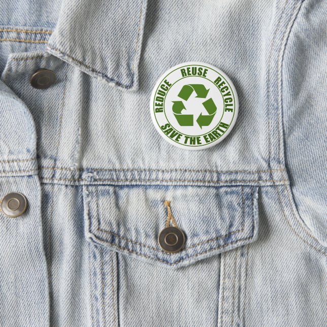 Badge Rond 5 Cm Réduire la réutilisation du recyclage (En situation)